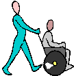 Pics/a08_wheel_chair.gif - Should your car break down, leaving you miles away from assistance; Think of the paraplegic who would love the opportunity to take that walk. - 8